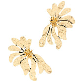 Bold Gold Statement Flower Earrings